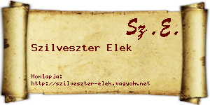Szilveszter Elek névjegykártya